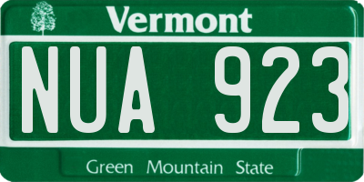 VT license plate NUA923