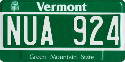 VT license plate NUA924