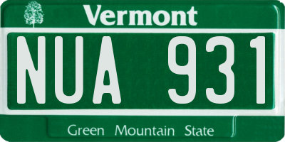 VT license plate NUA931