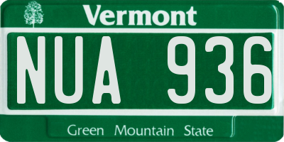 VT license plate NUA936