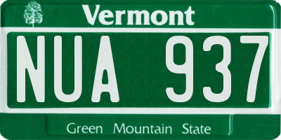 VT license plate NUA937
