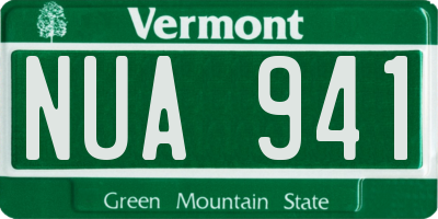 VT license plate NUA941