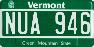 VT license plate NUA946