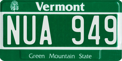 VT license plate NUA949