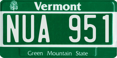 VT license plate NUA951
