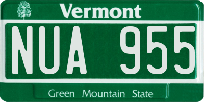 VT license plate NUA955