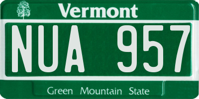 VT license plate NUA957