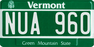 VT license plate NUA960
