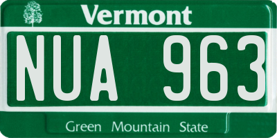 VT license plate NUA963