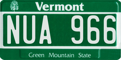 VT license plate NUA966