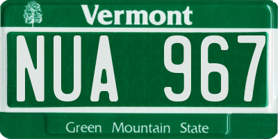 VT license plate NUA967