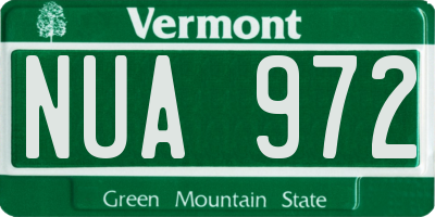 VT license plate NUA972