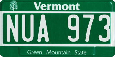 VT license plate NUA973