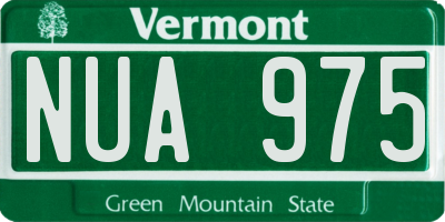 VT license plate NUA975