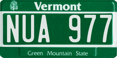 VT license plate NUA977