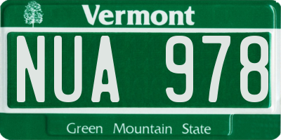 VT license plate NUA978