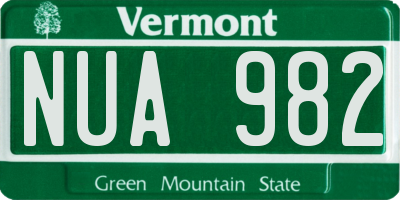 VT license plate NUA982