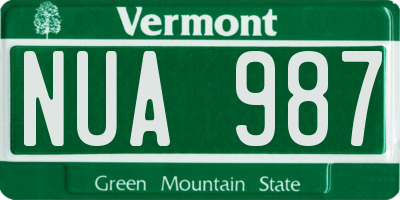 VT license plate NUA987