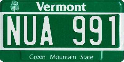 VT license plate NUA991