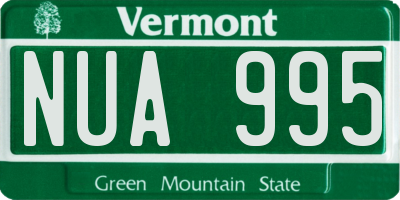 VT license plate NUA995