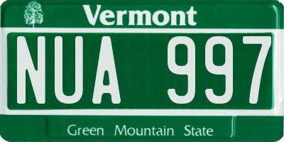 VT license plate NUA997