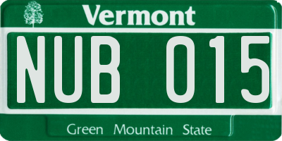 VT license plate NUB015