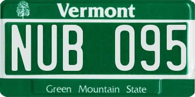 VT license plate NUB095