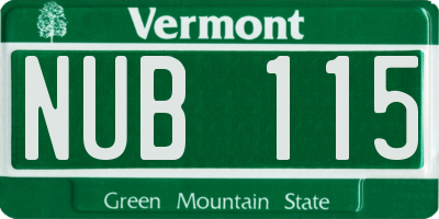 VT license plate NUB115