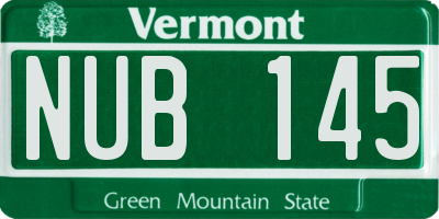 VT license plate NUB145