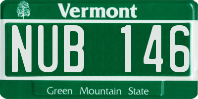 VT license plate NUB146