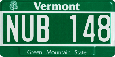 VT license plate NUB148