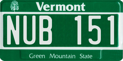 VT license plate NUB151