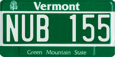 VT license plate NUB155