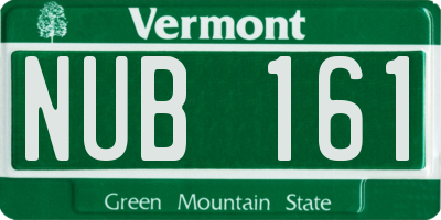 VT license plate NUB161