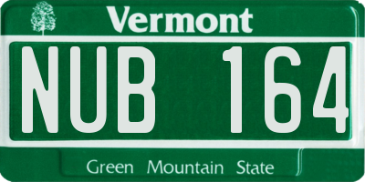 VT license plate NUB164