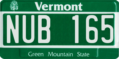 VT license plate NUB165