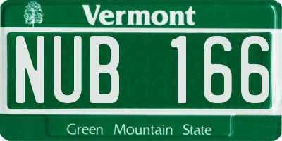 VT license plate NUB166