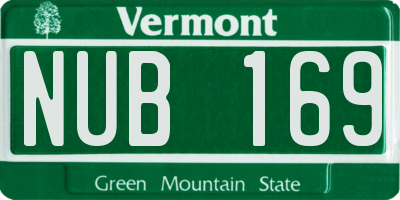 VT license plate NUB169