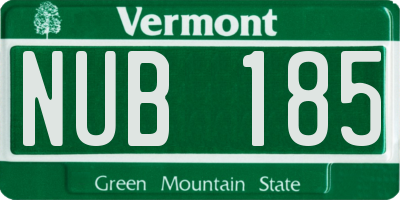 VT license plate NUB185