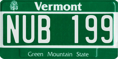 VT license plate NUB199