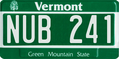VT license plate NUB241