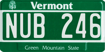 VT license plate NUB246