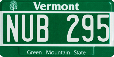 VT license plate NUB295