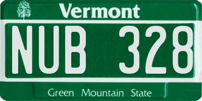 VT license plate NUB328