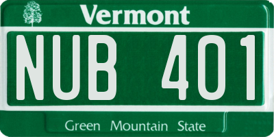 VT license plate NUB401