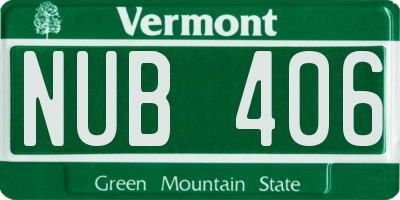 VT license plate NUB406