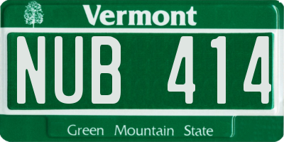 VT license plate NUB414