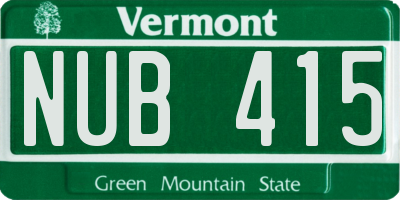 VT license plate NUB415