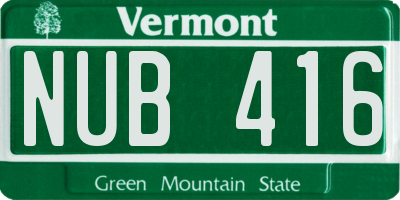 VT license plate NUB416