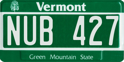 VT license plate NUB427